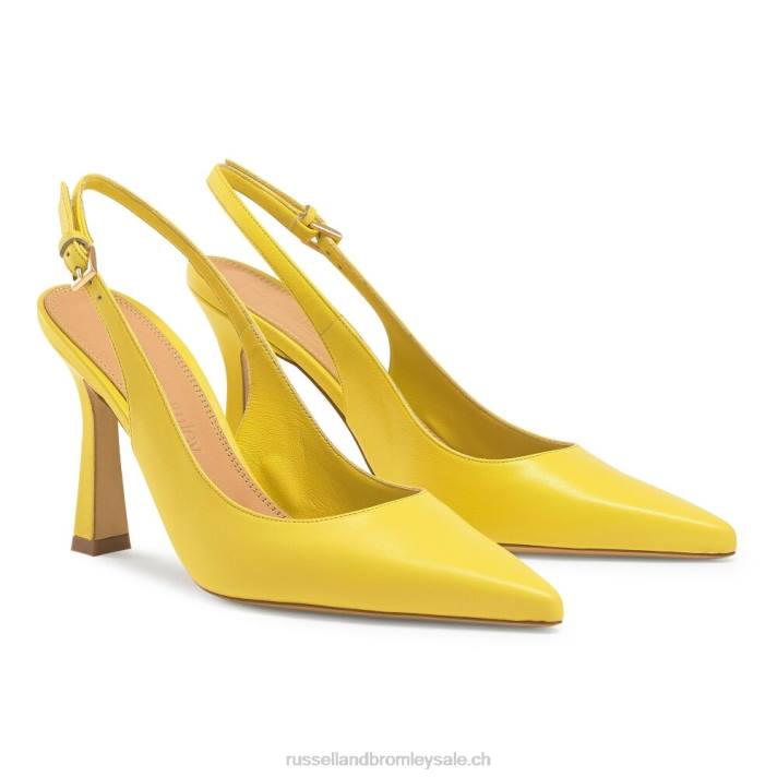 jaune 8BN6189 femmes Russell And Bromley pompe à pointe à bride arrière