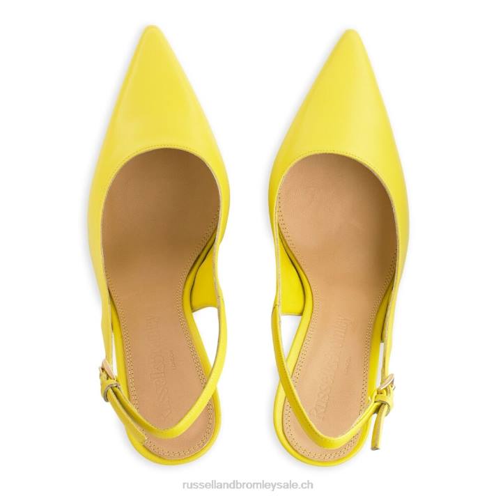 jaune 8BN6189 femmes Russell And Bromley pompe à pointe à bride arrière