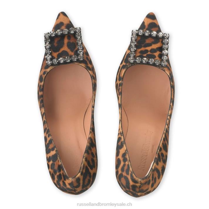 léopard 8BN6184 femmes Russell And Bromley escarpin orné de bijoux