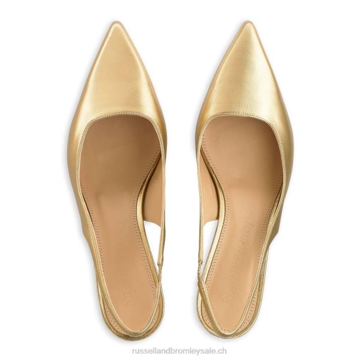 métallique 8BN6118 femmes Russell And Bromley slingpoint slingback point pompe