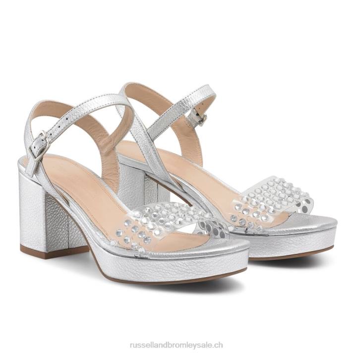 métallique 8BN6119 femmes Russell And Bromley sandale à plateforme discoqueen