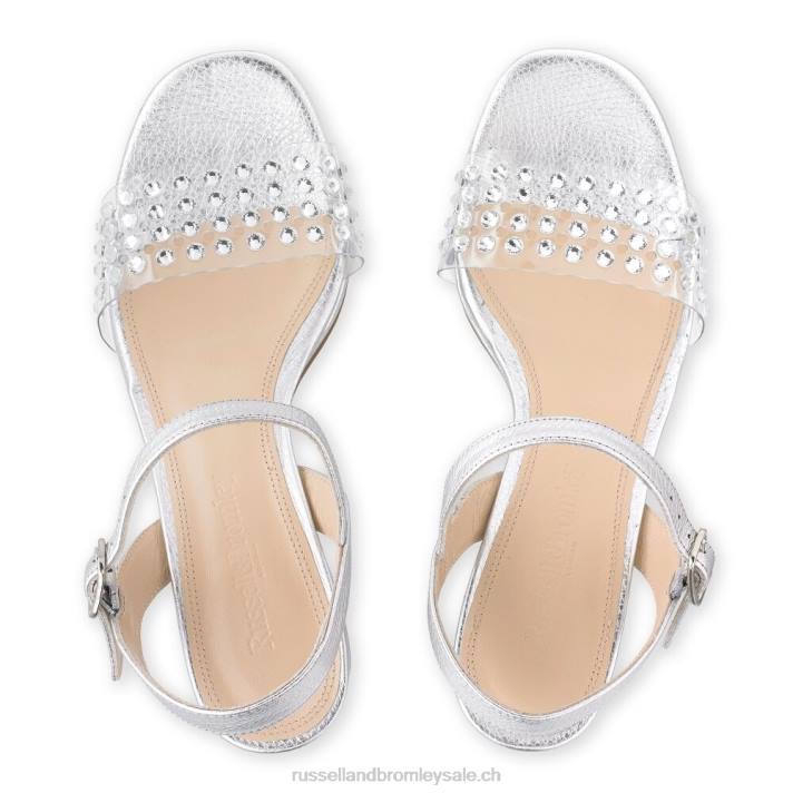 métallique 8BN6119 femmes Russell And Bromley sandale à plateforme discoqueen