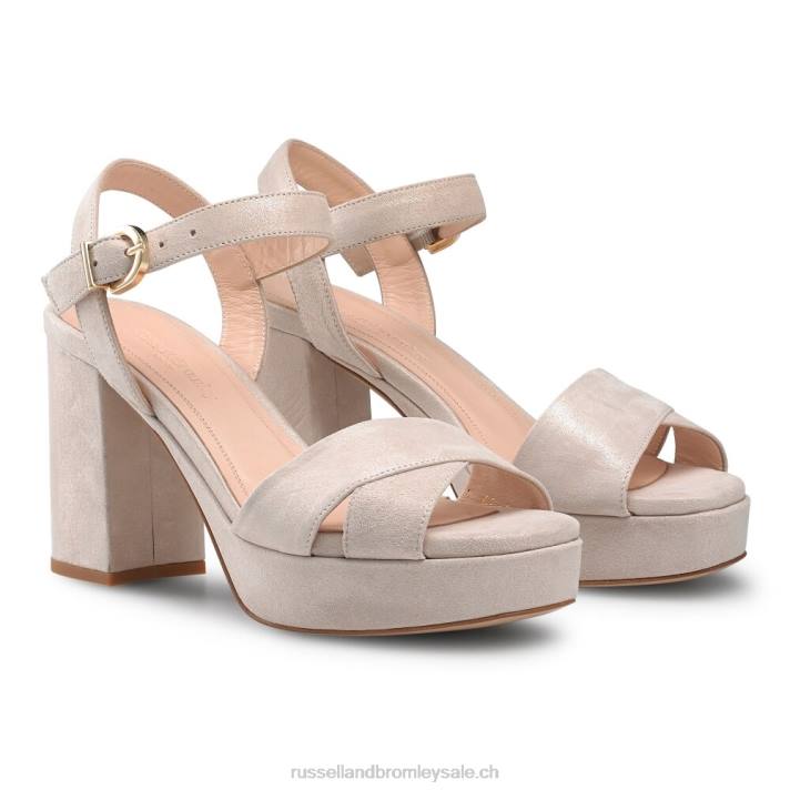 métallique 8BN697 femmes Russell And Bromley sandale à plateforme classique topform
