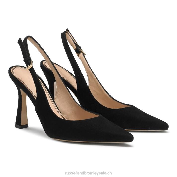 noir 8BN6103 femmes Russell And Bromley pompe à pointe à bride arrière