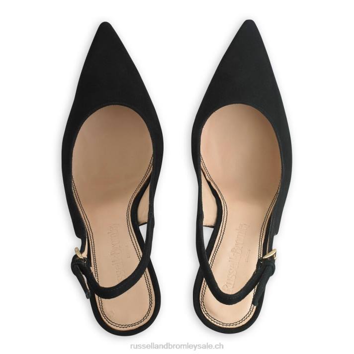 noir 8BN6103 femmes Russell And Bromley pompe à pointe à bride arrière