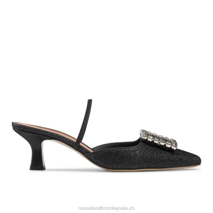 noir 8BN6115 femmes Russell And Bromley Talon de chaton bijou à bride arrière de conte de fées