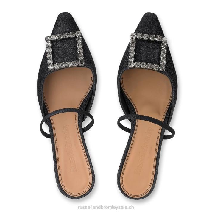 noir 8BN6115 femmes Russell And Bromley Talon de chaton bijou à bride arrière de conte de fées