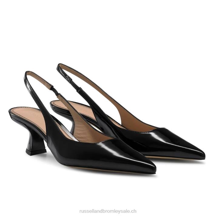 noir 8BN6117 femmes Russell And Bromley slingpoint sling back point pompe