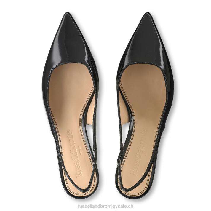 noir 8BN6117 femmes Russell And Bromley slingpoint sling back point pompe