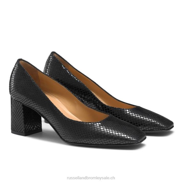 noir 8BN6128 femmes Russell And Bromley cour de talon de bloc de cube de sucre