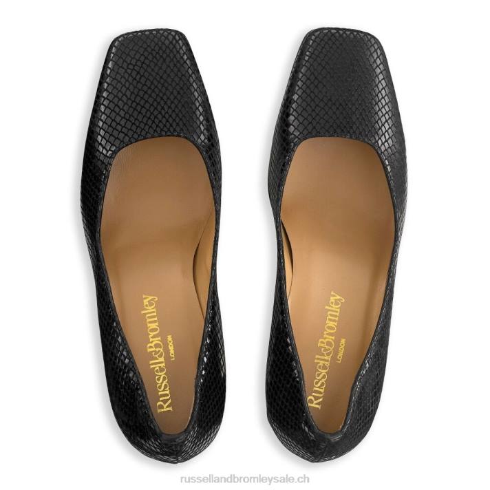 noir 8BN6128 femmes Russell And Bromley cour de talon de bloc de cube de sucre