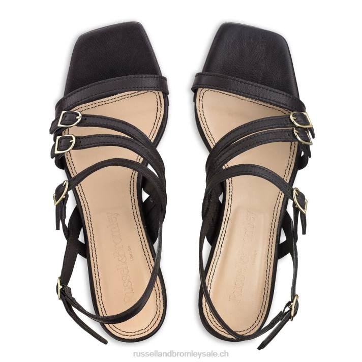 noir 8BN6132 femmes Russell And Bromley sandale à boucle à lanières Sun Beam