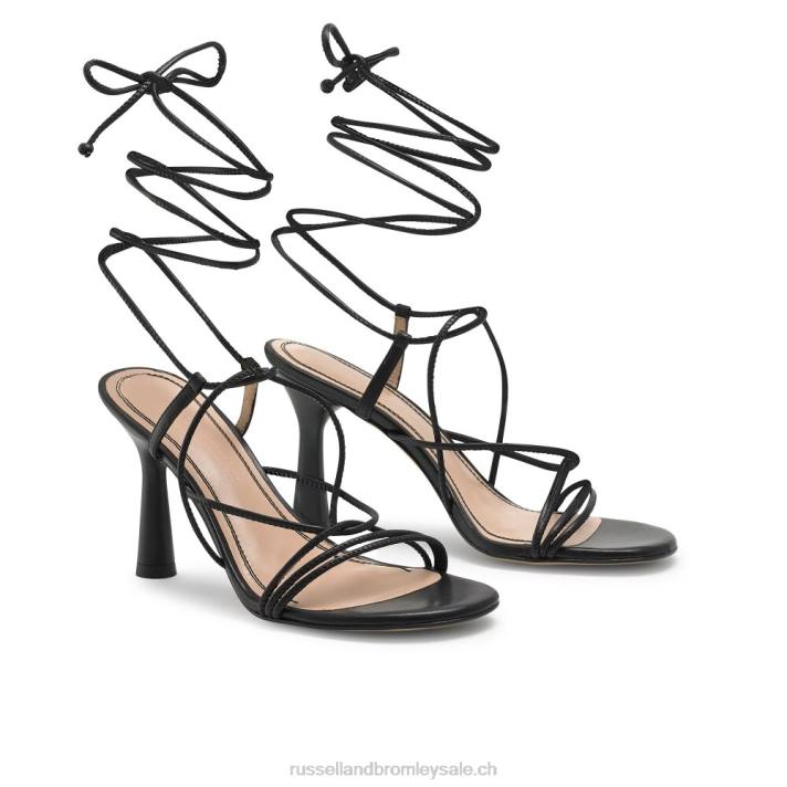 noir 8BN6162 femmes Russell And Bromley sandale dragon à lanières et bout rond