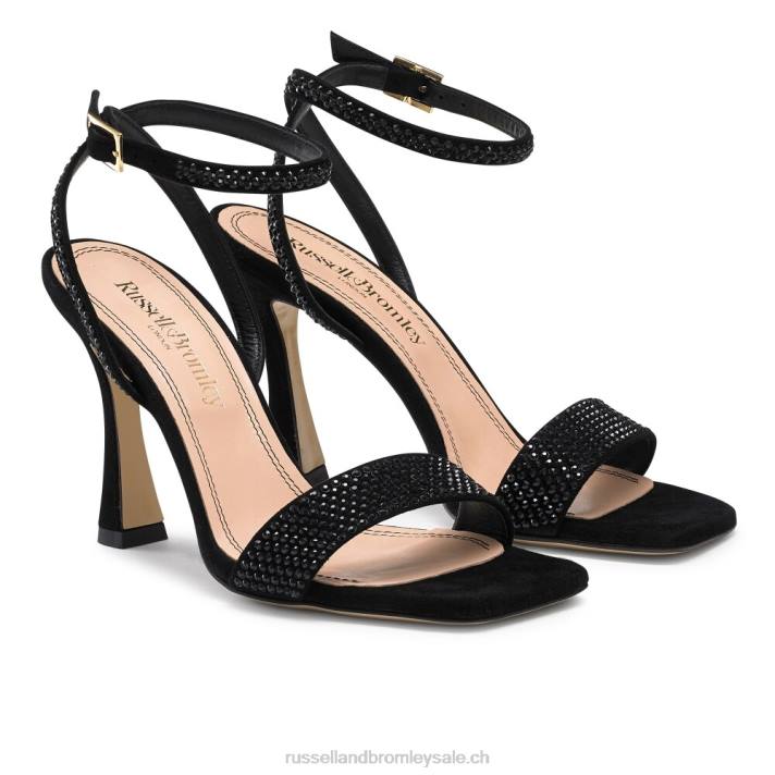noir 8BN6167 femmes Russell And Bromley sandale à talon et lanières cosmo