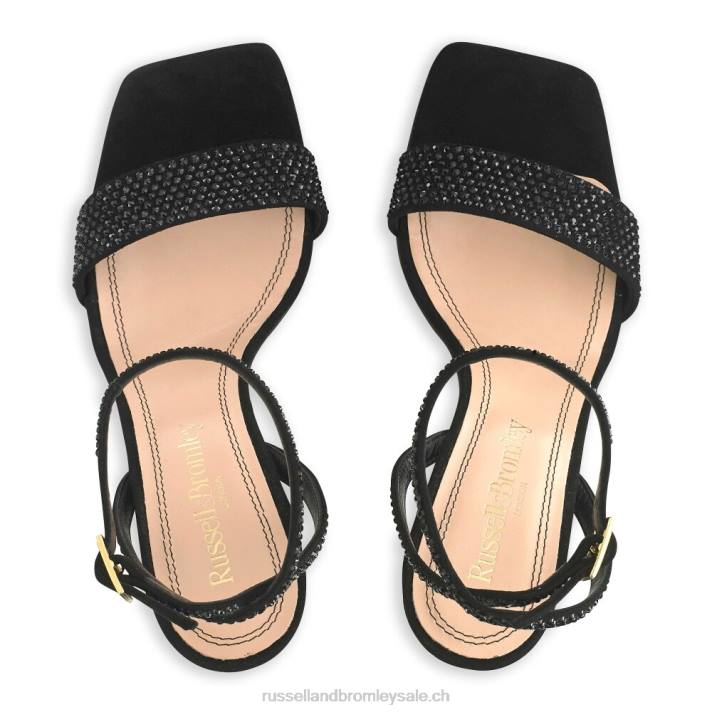 noir 8BN6167 femmes Russell And Bromley sandale à talon et lanières cosmo