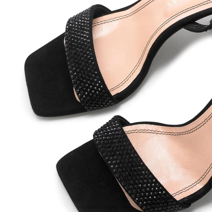 noir 8BN6167 femmes Russell And Bromley sandale à talon et lanières cosmo