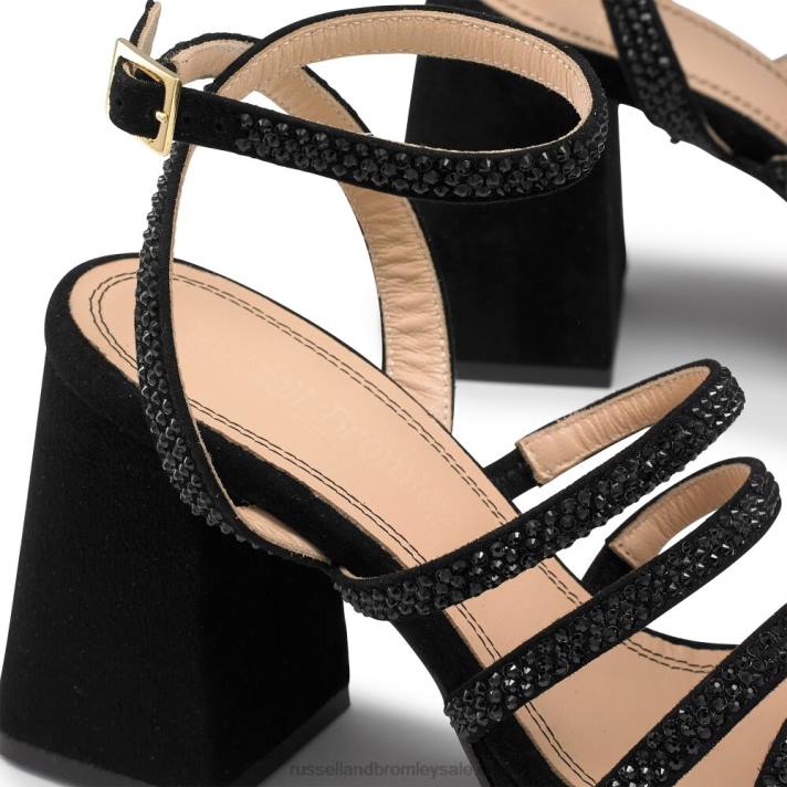 noir 8BN6180 femmes Russell And Bromley plate-forme à lanières ornée de bijoux yeahbaby