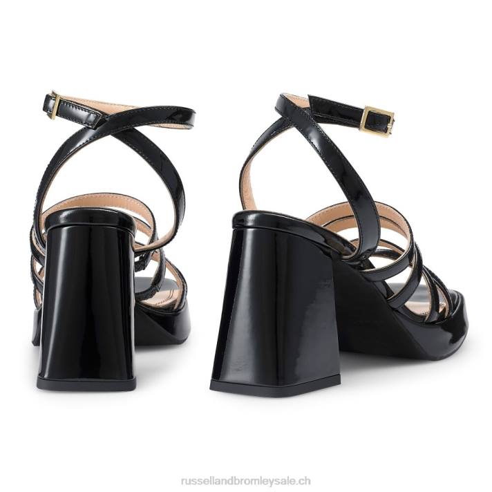 noir 8BN6181 femmes Russell And Bromley plate-forme de talon évasé à lanières yeahbaby
