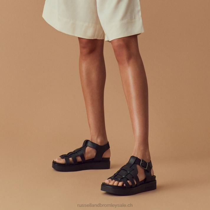 noir 8BN6402 femmes Russell And Bromley sandale de pêcheur portland