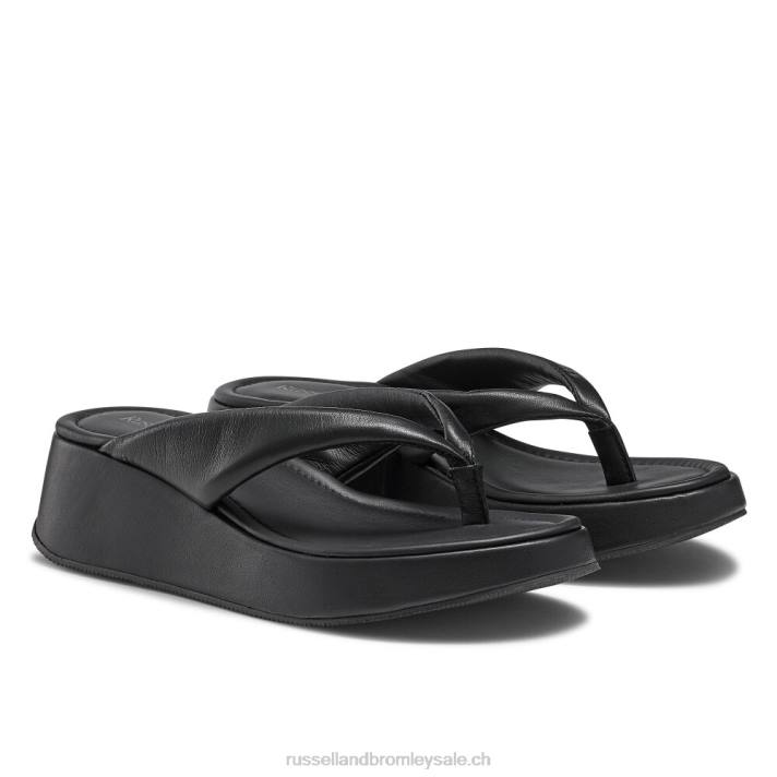 noir 8BN6413 femmes Russell And Bromley sandale à bout plat Hoxton