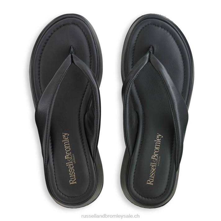 noir 8BN6413 femmes Russell And Bromley sandale à bout plat Hoxton
