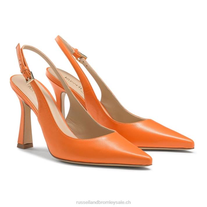 orange 8BN6188 femmes Russell And Bromley pompe à pointe à bride arrière