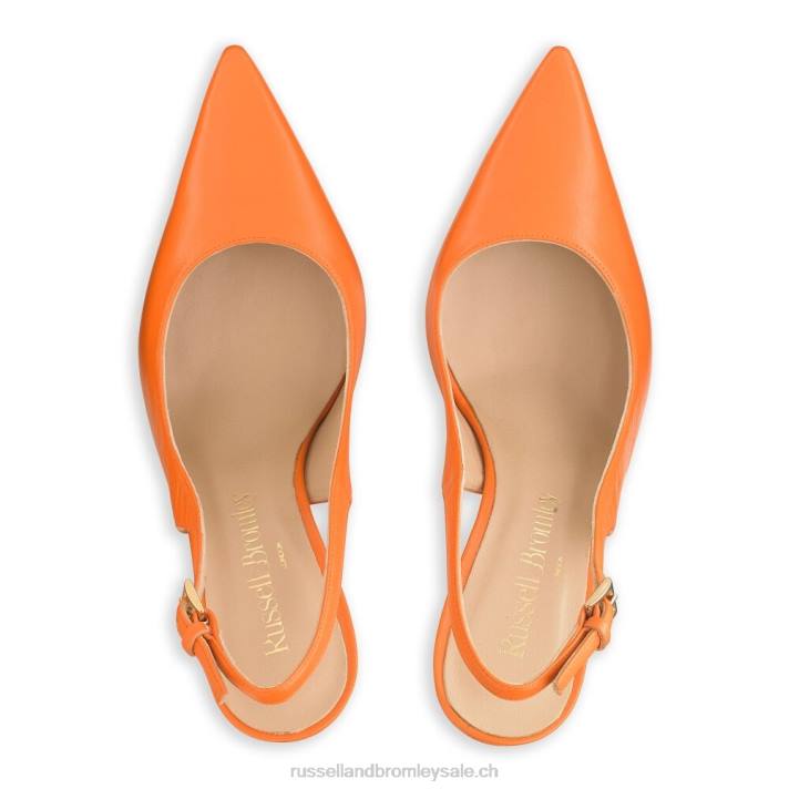 orange 8BN6188 femmes Russell And Bromley pompe à pointe à bride arrière