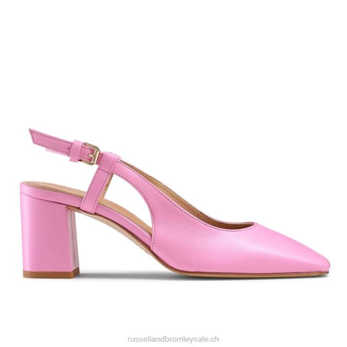 rose 8BN6124 femmes Russell And Bromley talon carré à bride arrière en forme de tarte au sucre
