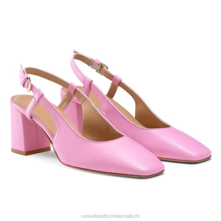 rose 8BN6124 femmes Russell And Bromley talon carré à bride arrière en forme de tarte au sucre