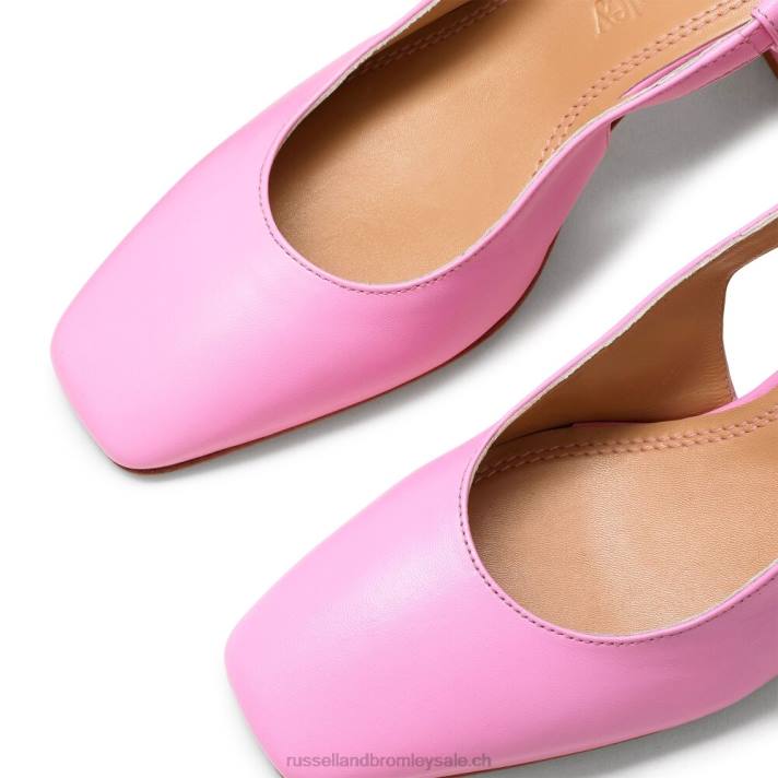 rose 8BN6124 femmes Russell And Bromley talon carré à bride arrière en forme de tarte au sucre