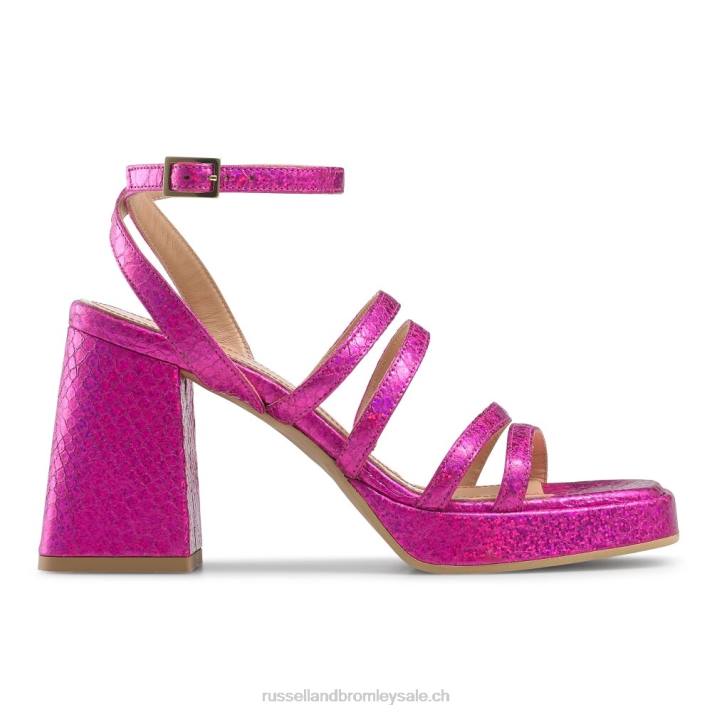 rose 8BN6183 femmes Russell And Bromley plate-forme de talon évasé à lanières yeahbaby