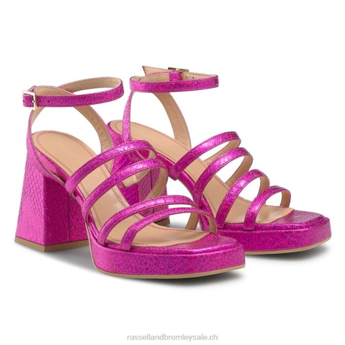 rose 8BN6183 femmes Russell And Bromley plate-forme de talon évasé à lanières yeahbaby