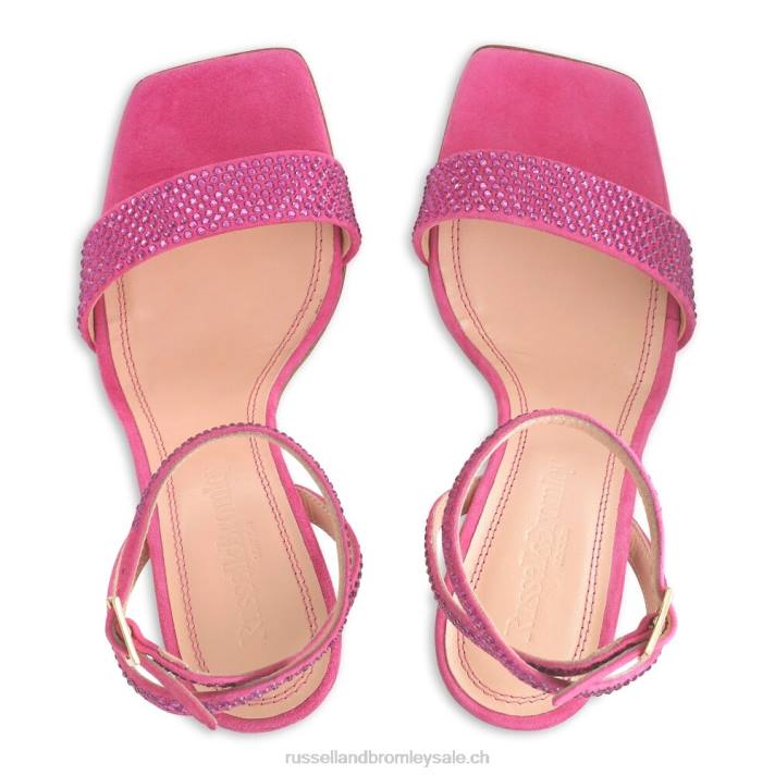 rose 8BN6186 femmes Russell And Bromley sandale à talon et lanières cosmo
