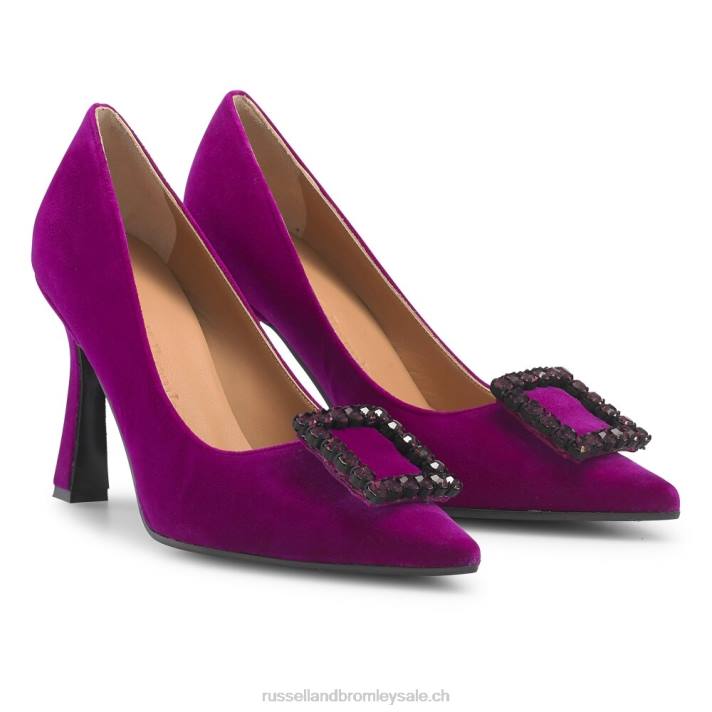 violet 8BN6155 femmes Russell And Bromley escarpin orné de bijoux