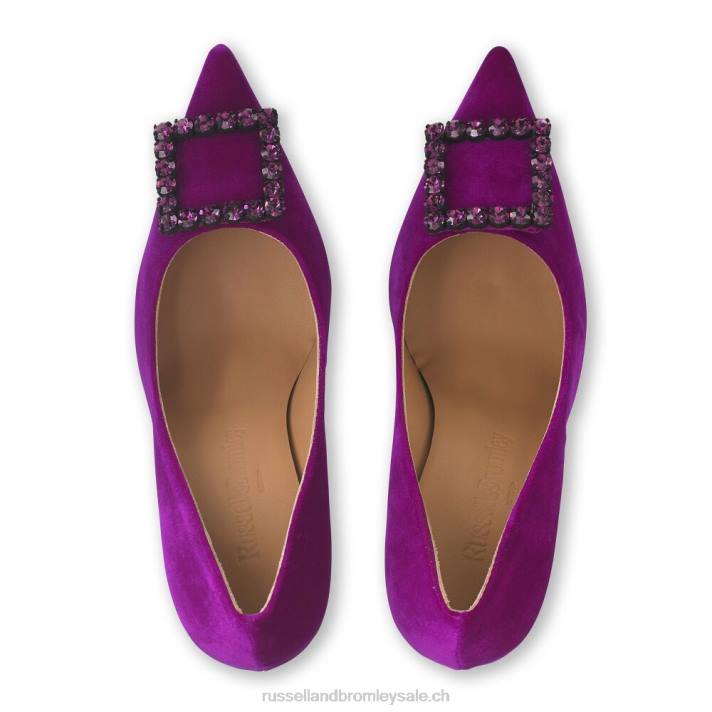 violet 8BN6155 femmes Russell And Bromley escarpin orné de bijoux