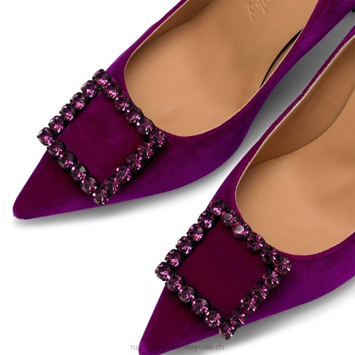 violet 8BN6155 femmes Russell And Bromley escarpin orné de bijoux