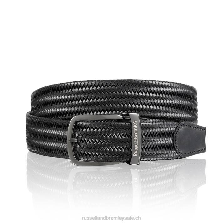 noir 8BN6660 Hommes Russell And Bromley ceinture tressée twister