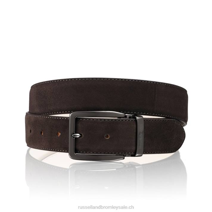 brun 8BN6636 Hommes Russell And Bromley ceinture à boucle classique tango