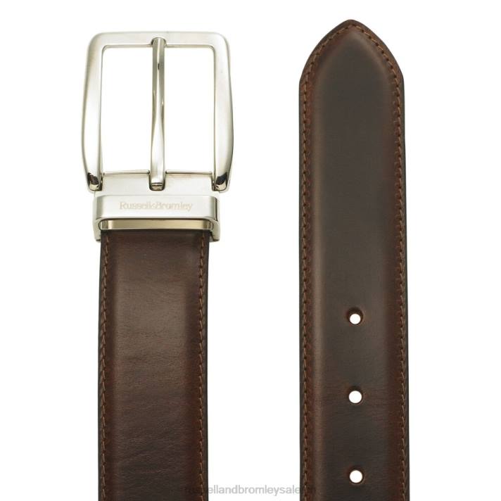 brun 8BN6630 Hommes Russell And Bromley ceinture à boucle classique tango