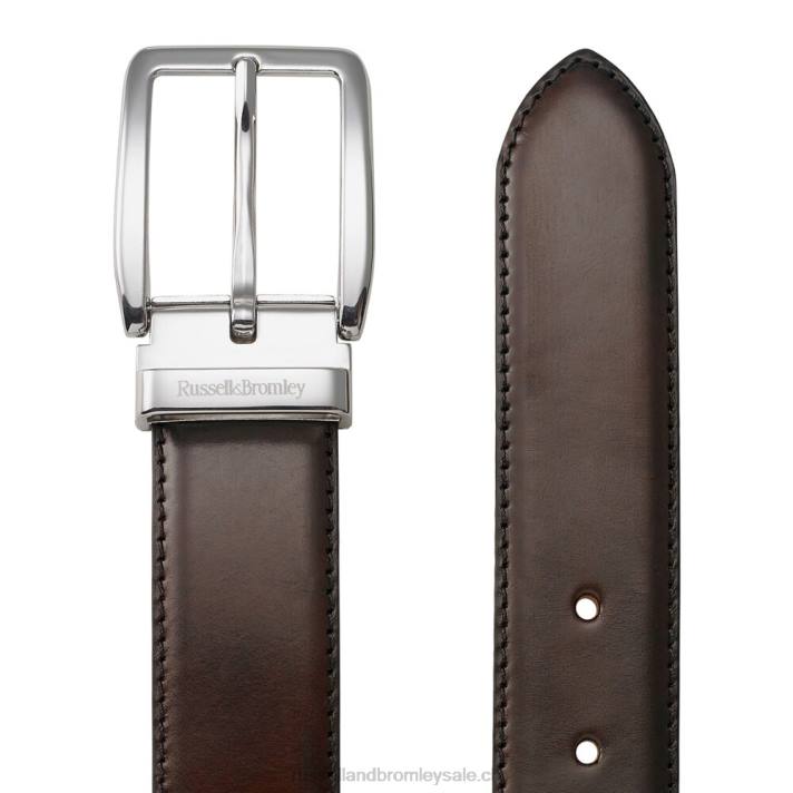 brun 8BN6637 Hommes Russell And Bromley ceinture à boucle classique tango