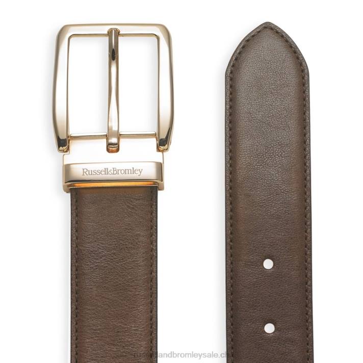 brun 8BN6639 Hommes Russell And Bromley ceinture à boucle classique tango