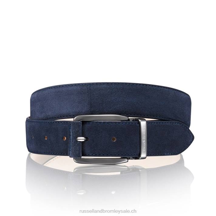bleu 8BN6645 Hommes Russell And Bromley ceinture en daim burlington