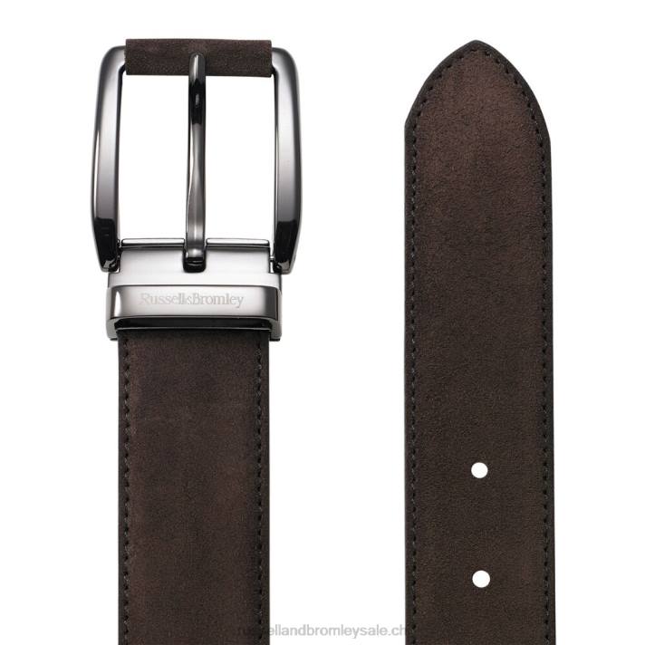 brun 8BN6659 Hommes Russell And Bromley ceinture en daim burlington