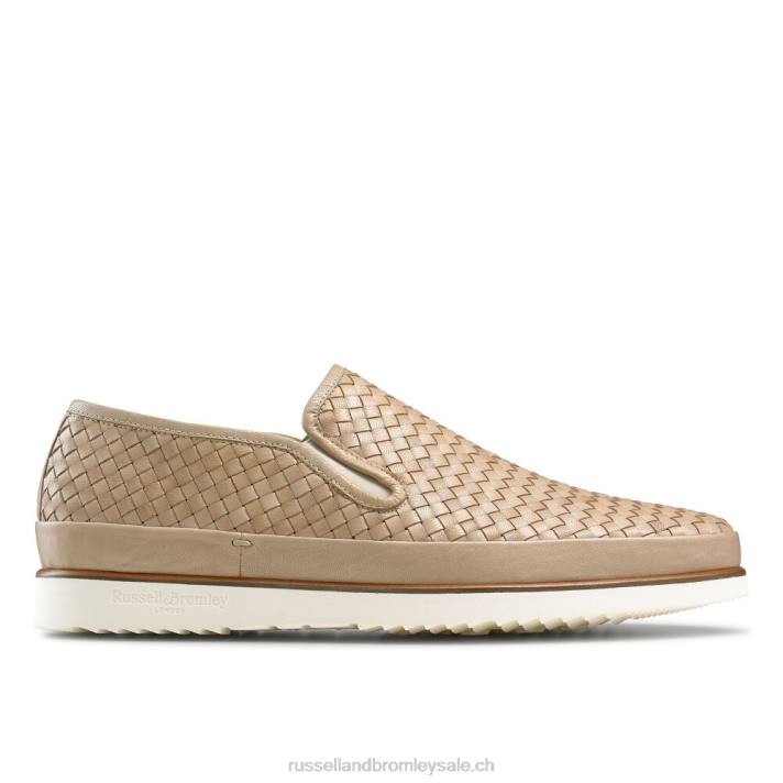 beige 8BN6435 Hommes Russell And Bromley baskets à enfiler sanmarino