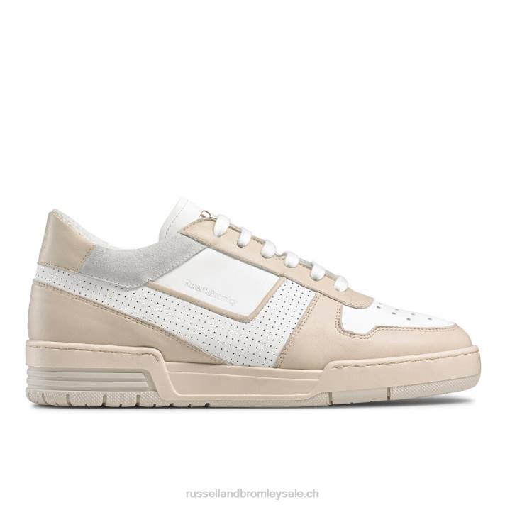beige 8BN6444 Hommes Russell And Bromley baskets perforées league m