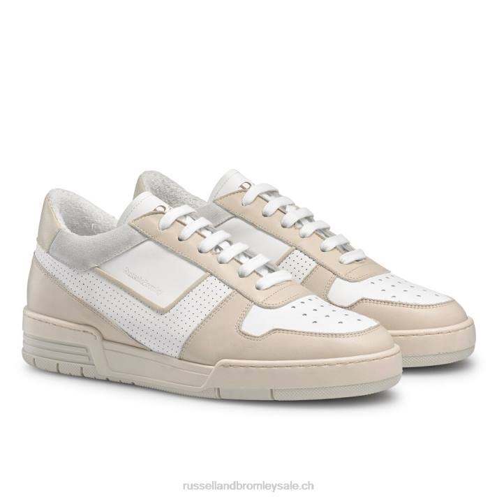 beige 8BN6444 Hommes Russell And Bromley baskets perforées league m