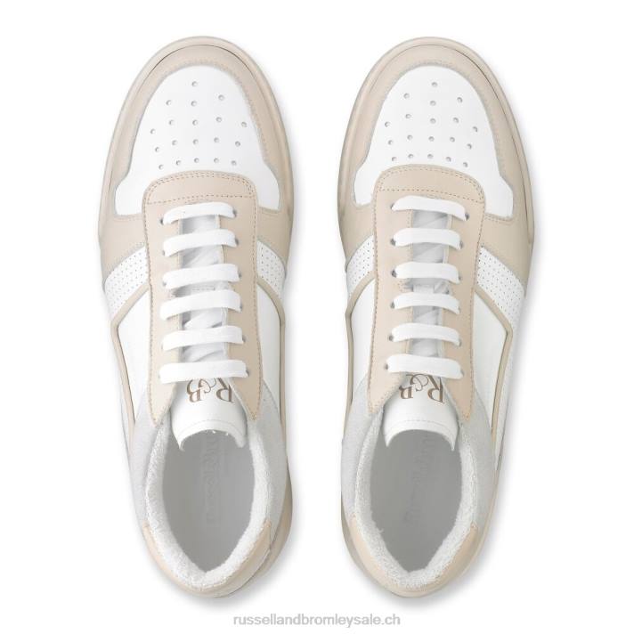beige 8BN6444 Hommes Russell And Bromley baskets perforées league m