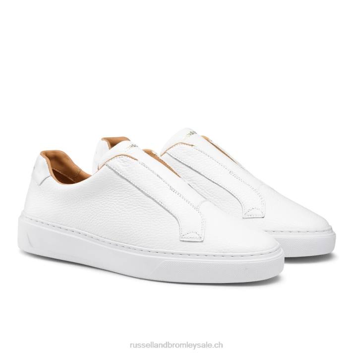 blanc 8BN6438 Hommes Russell And Bromley baskets sans lacets slipway
