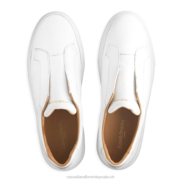 blanc 8BN6438 Hommes Russell And Bromley baskets sans lacets slipway