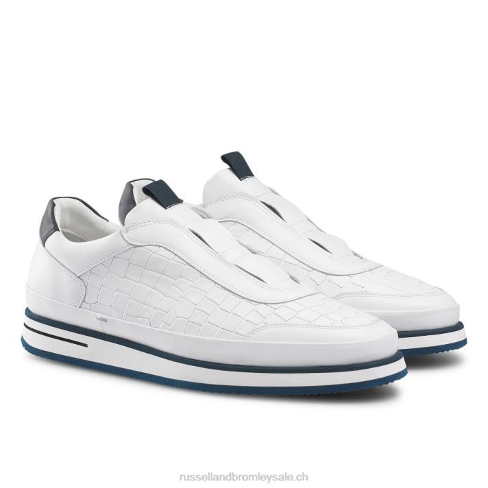 blanc 8BN6440 Hommes Russell And Bromley baskets sans lacets oxford san giusto